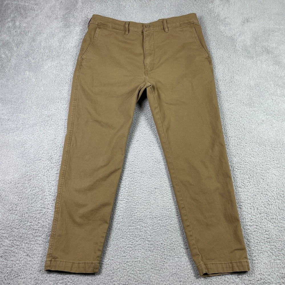 Levis XX Chino Standard Taper Pants Mens 38x30‎ (Fits 36x28) Brown Stretch Khaki